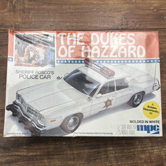 1982 MPC Dukes of Hazzard Sheriff‎ Rosco's Police Car 1:25 Model Kit NEW SEALED - Picture 1 of 14
